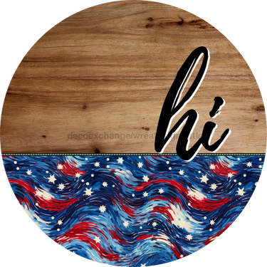 Patriotic Door Hanger Hi Dco - 01488 - Dh 18’ Round Wood